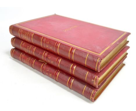 Three volumes Victorian leatherbound Sculpture Art Journal Engravings X - XII (3).