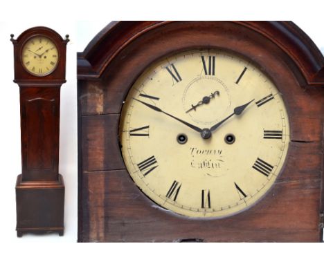 TOPHAM OF DUBLIN; a George III mahogany cased eight day longcase clock, the circular dial set with Roman numerals and subsidi