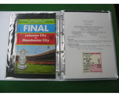 F.A Cup Finals 1969 - 1973, A programme and ticket from all games at Wembley, together with the 1970 replay programme, with i