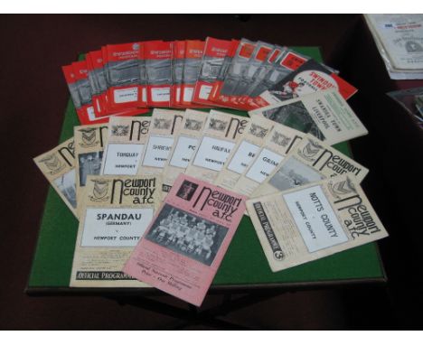 Swindon Town Programmes 1950's-62, including 58-9 v. Reutlingen, Swansea 59-60 v. Liverpool, Newport homes 57-62 including 56