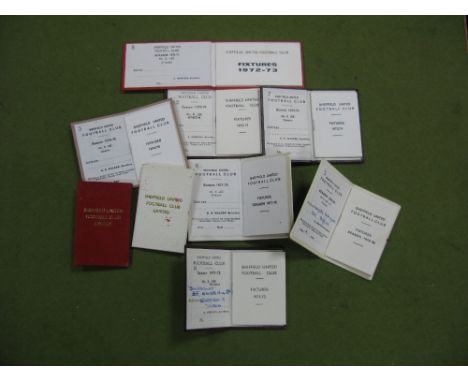 Sheffield United Season Ticket Booklets,  Directors, Teams and Press, for John Street stand, for Mr. K. Lee 70-1, 71-2, 72-3,