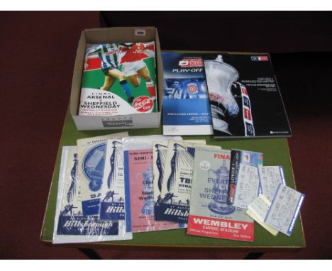 Sheffield Wednesday Big Match programmes, including 1993 F.A Cup final and semi, 2005 play off plus ticket, 1966 F.A Cup fina