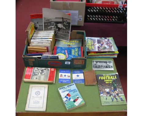 Newcastle United 1958-9 Postcard, 58-9 Fulham v. Swansea match photo, annuals, fixture booklets, etc:- One Box