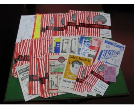 Sunderland programmes Home and Aways 1955 - 67, including v. Benfica, Moscow Dynamo, Redbanner, Juventus, Bangu, Liege, Newca