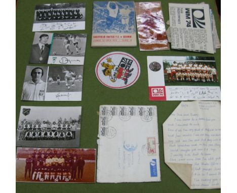 Gornik Zabrze v. Sheffield United - Programme, dated 22 Lipca 9 (July) 1974, together with match report, postcards of Polish 