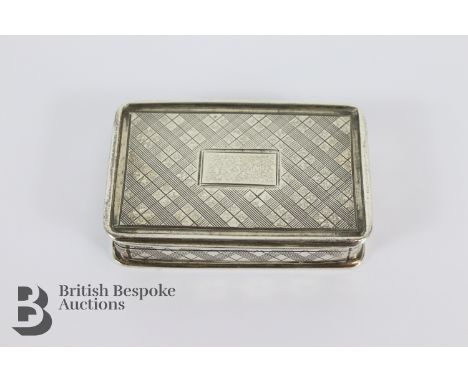 Victorian silver vinaigrette, engine-turned design, Birmingham hallmark dated 1845, mm Nathaniel Mills, approx 22.43 gms.&nbs