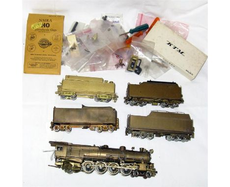 A box containing an unpainted Brass PFM PRR M1B 4-8-2 ONLY (good but would benefit from Service), 4 x Brass Tenders (one miss