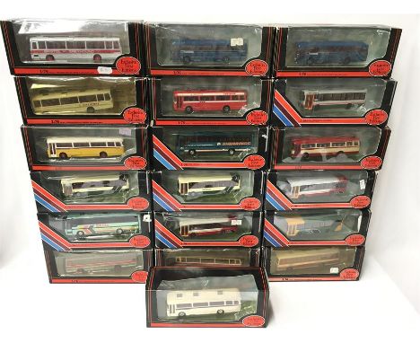 Quantity of EFE 1/76 scale diecast coach models. Appear E-M and boxed (wear to some boxes). (19)