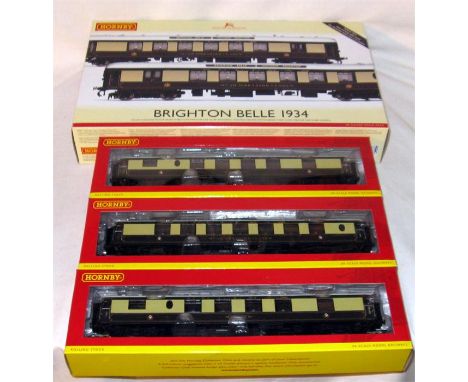 HORNBY Cream and Umber   'Brighton Belle' 5 Car Set - R2987 Pullman Driving Motor Brake Third Class Parlour Car No 89 (Powere