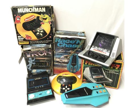 Vintage gaming: Tomy Tron Grandstand; Firefox F-7 Grandstand; Munchman Grandstand; Bambino Race 'n' Chase. Appear G-F in F-P 