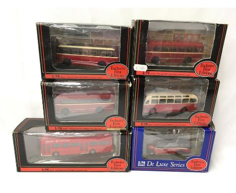 Six EFE 1/76 scale Wilts & Dorset buses. Appear M and boxed.