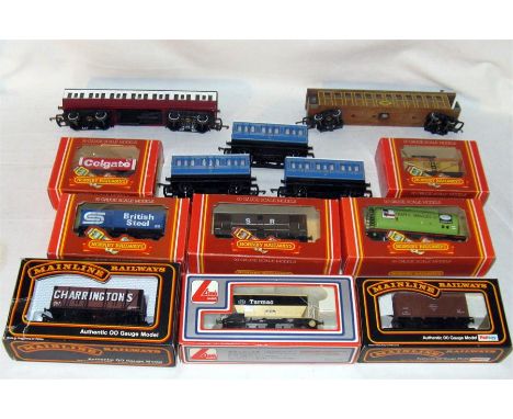 HORNBY/MAINLINE/LIMA/TRIANG - 8 x Freight Wagons and 5 x Coaches - Hornby Wagons R004/023/029/211 and 221 (Excellent an mostl