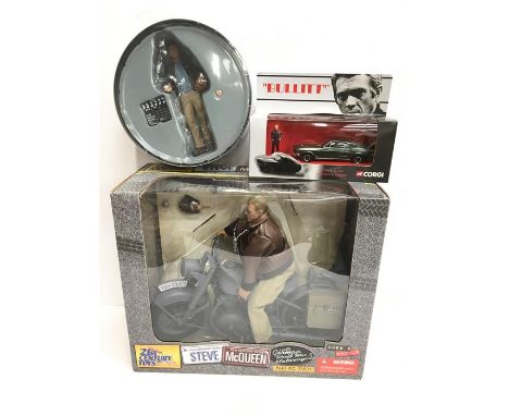 21st Century Toys #15601 Steve McQueen with German World War 2 Motorcycle, from the film 'The Great Escape, 1/6 scale. Appear