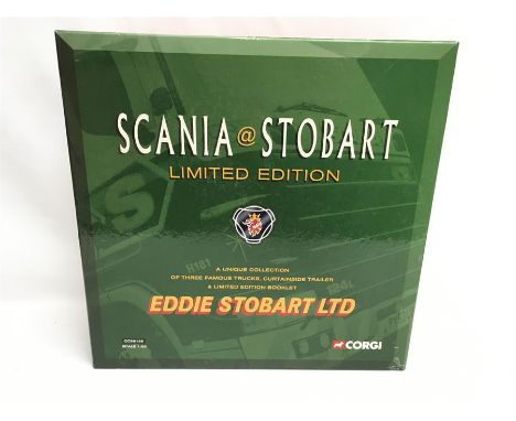 Corgi 1/50 scale CC99155 Eddie Stobart Scania @ Stobart Set comprising 3 x Tractor Units with Trailer. M in presentation box 