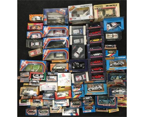 Good quantity of Audi and other diecast models by Matchbox, Shell, Solido and others, includes 4 x Mattel Hot Wheels 1/25 sca