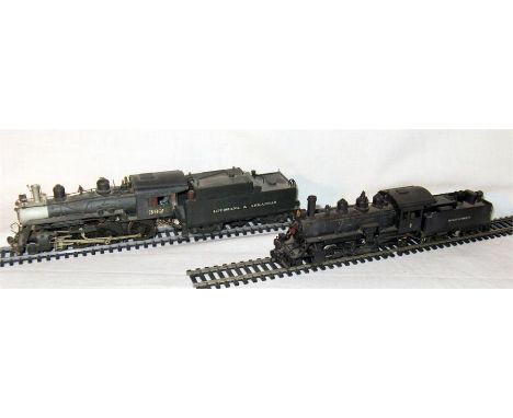 2 x Custom Painted HO Brass Models - PFM Long Bell Lbr.Co 2-6-2 # 105 1977 run now lettered Blue Jay Lumber Co # 2 ( the mode