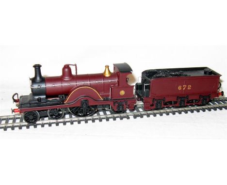 A K's White Metal LMS Maroon (ex MR) Johnson Class 115 4-4-2 # 672. Expertly built, painted and lettered. Potescap or similar
