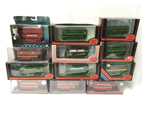 12 x EFE and Corgi Original Omnibus Company 1/76 scale London Transport bus models, includes Harry Potter The Knight Bus. App