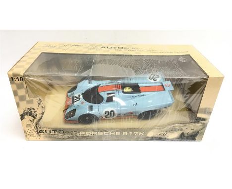 Auto Art 1/18 scale The Steve McQueen Collection Porsche 917K from the movie 'Le Mans'. Appears M and boxed. 