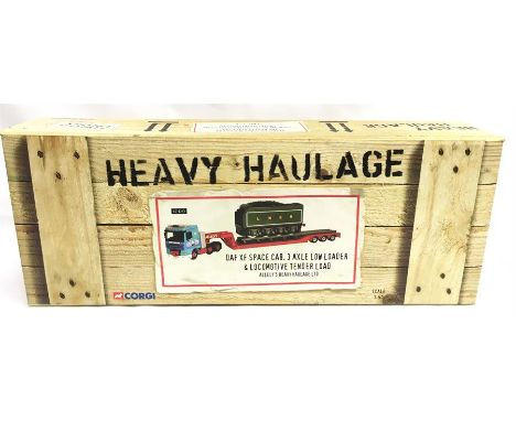 Corgi Heavy Haulage 1/50 scale CC13213 DAF XF Spacecab, 3-Axle Low Loader and Locomotive Tender Load - Allely's Heavy Haulage