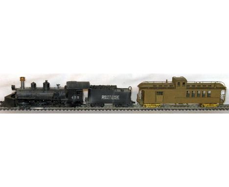 Westside Model Company  HOn3 Custom Painted Brass Black Rio Grande South K-27 2-8-2 and 4 axle Tender # 455 and a PFM D&RGW H