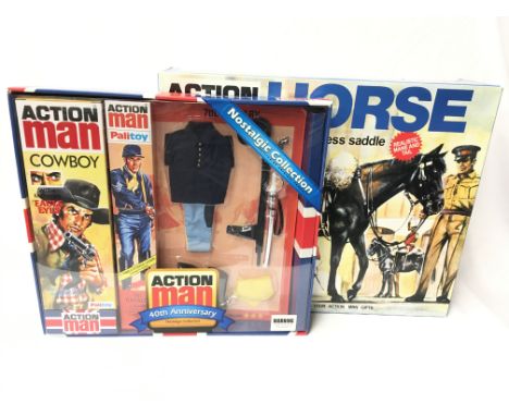 Hasbro Action Man 40th Anniversary Nostalgic Collection: Cowboy figure together with 7th Cavalry outfit; Action Man Horse. Ap