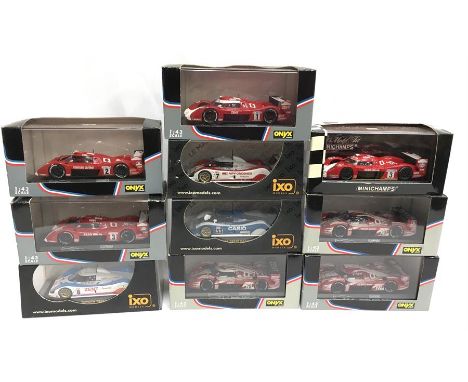 Ten 1/43 scale Le Mans racing car models by Onyx, IXO and Minichamps, includes 6 x Minichamps Le Mans Collection. Appear E/M 