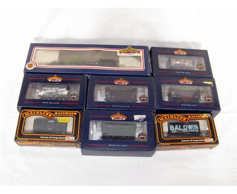 BACHMANN/MAINLINE 8 x Goods Wagons - Bachmann 33-877, 37-180/205/751B x 2, and 777B and Mainline 37409 and 414 - Excellent Wa
