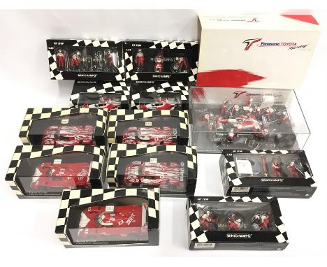 Quantity of Minichamps 1/43 scale Toyota models: 2 x TF105 J. Trulli Totoya's 1st Podium Malaysian GP 2005; 5 x Toyota GT One