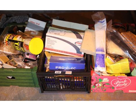 Three boxes of mixed items including tools, lamps etc. Not available for in-house P&amp;P, contact Paul O'Hea at Mailboxes on