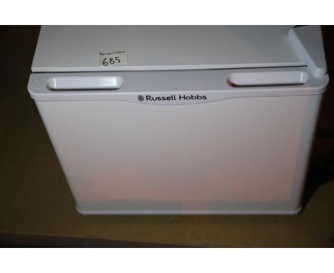 Russell Hobbs white mini fridge, Not available for in-house P&P, contact Paul O'Hea at Mailboxes on 01925 659133Condition Rep