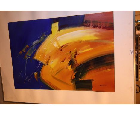 Two large abstract prints signed Wilkinson, both measure 121 x 91 cm. Not available for in-house P&amp;P, contact Paul O'Hea 