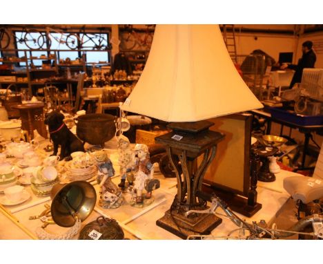 Large modern metalware lamp and shade. Not available for in-house P&P, contact Paul O'Hea at Mailboxes on 01925 659133Conditi