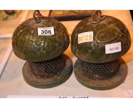 Mason Cash vintage ceramic bird feeders. Not available for in-house P&amp;P, contact Paul O'Hea at Mailboxes on 01925 659133 