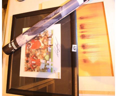 Wayne Rooney and George Best print signed by Rooney and a Harrison Ford poster and print on board (Terence Gilbert), no prove