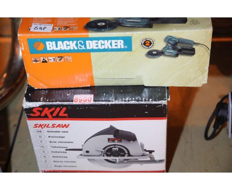 Skil circular saw 1850 and Black and Decker sander. Not available for in-house P&P, contact Paul O'Hea at Mailboxes on 01925 