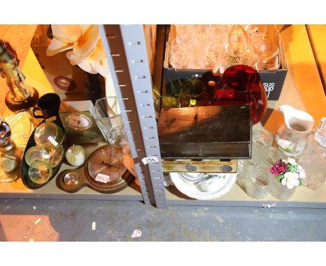 Collection of mixed ceramic vases etc and a banjo barometer. Not available for in-house P&amp;P, contact Paul O'Hea at Mailbo