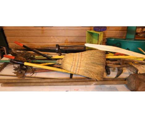 Selection of mixed garden tools including a ladel. Not available for in-house P&amp;P, contact Paul O'Hea at Mailboxes on 019
