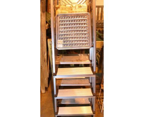 Three sets of aluminium step ladders. Not available for in-house P&amp;P, contact Paul O'Hea at Mailboxes on 01925 659133 