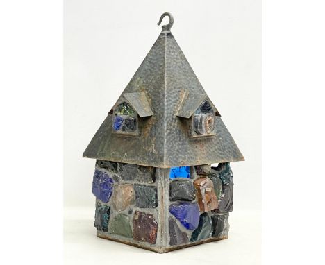 A vintage Peter Marsh porch light. 19x19x37cm 