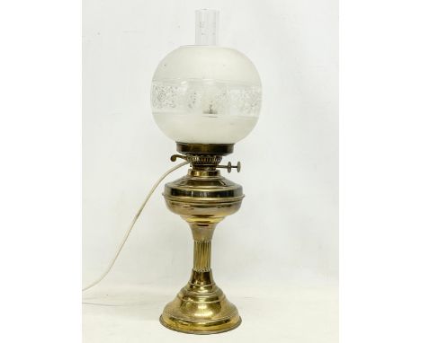 A vintage Victorian style brass table lamp. 57cm 