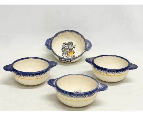 4 vintage French pottery dessert bowls. 