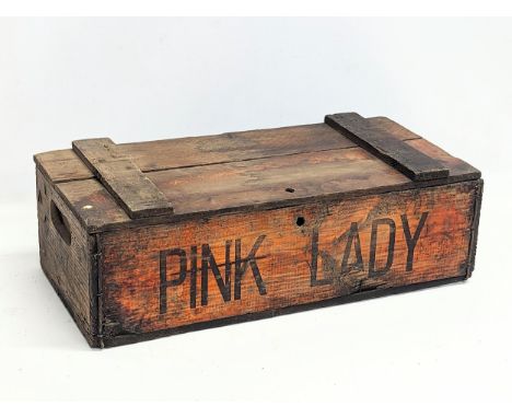 A vintage wooden Pink Lady crate. 50x25x16cm 