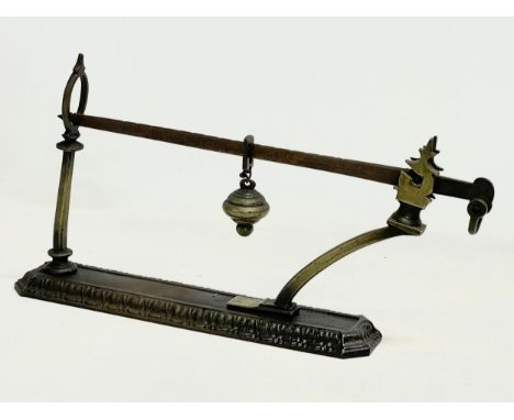A mid 19th century S.P &amp; sons steelyard postal scales. 33cm 
