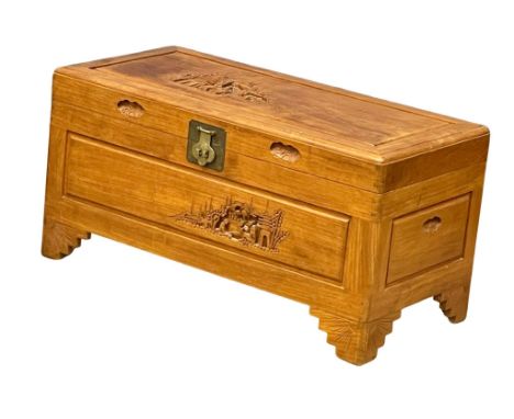 A vintage Chinese Camphor wood trunk.  91x45x46cm 