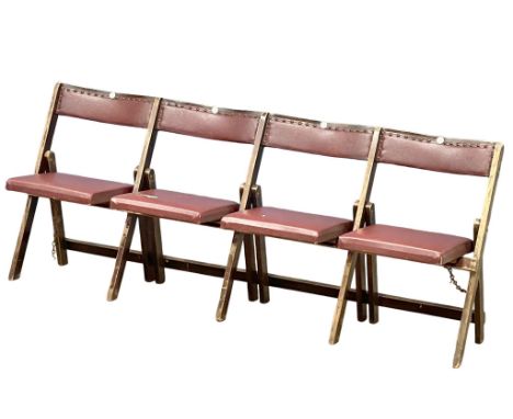 A vintage folding 4 seater bench. 184.5cm 