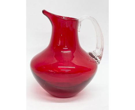 A vintage White Friars Ruby Glass jug. 10x12cm 