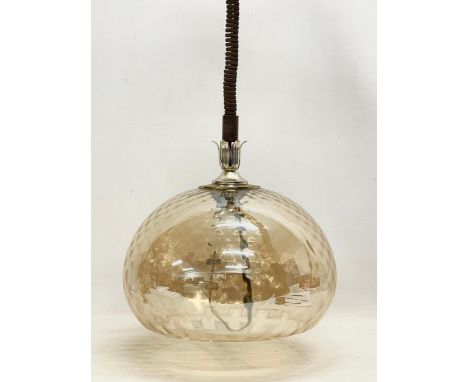 An Italian Mid Century ceiling light by Rolly. 65cm including chain. Shade measure 34x26cm 