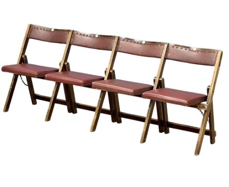A vintage folding 4 seater bench. 184.5cm 