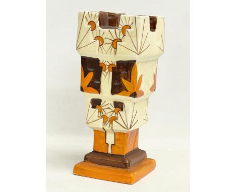 A 1930’s Art Deco ‘Castle’ vase by Myott Son &amp; Co. 8942. 22cm 